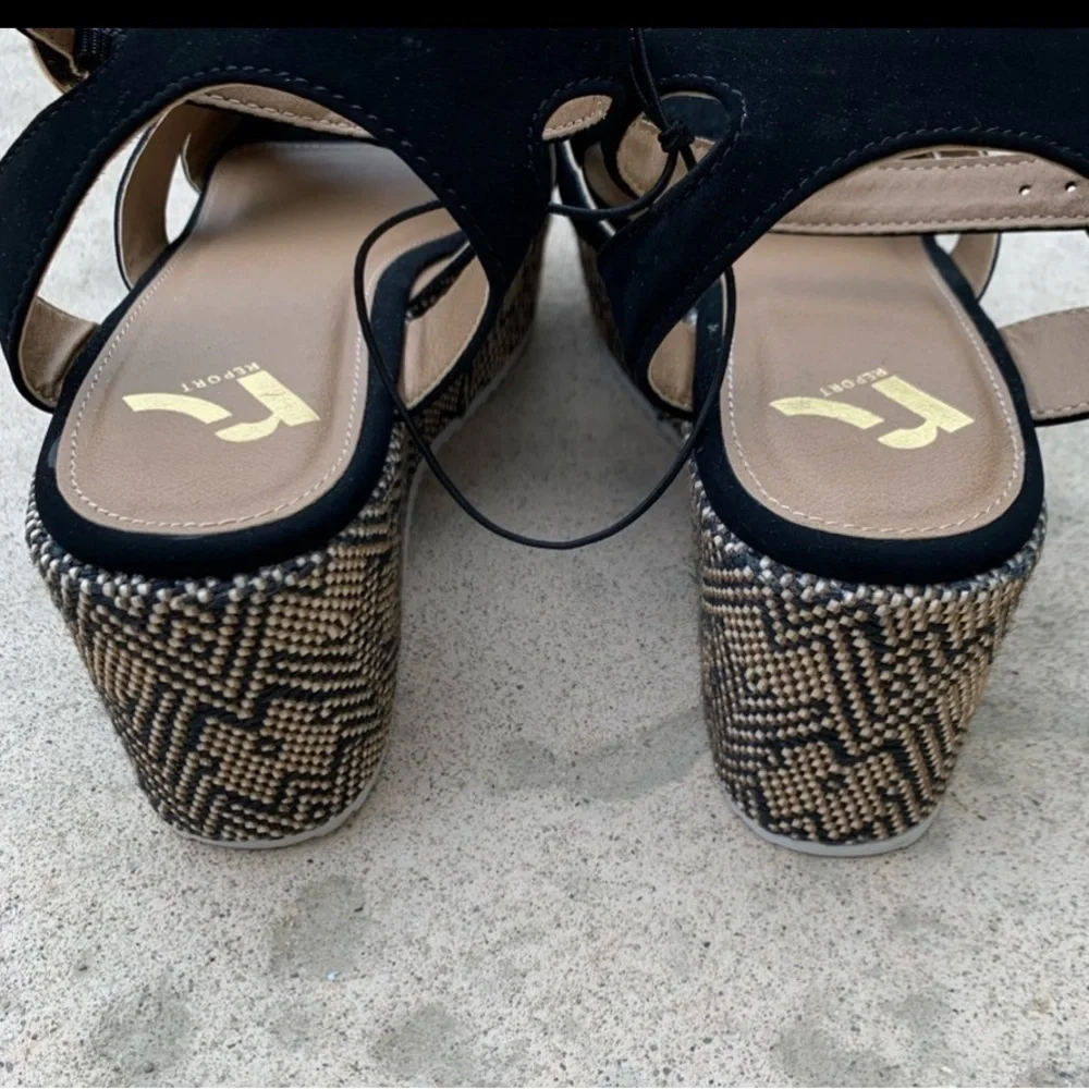 Report Peppermint Crisscross Ankle Strap Platform Wedge Sandal Women's Size 10
